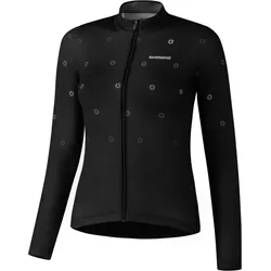 Shimano W'S Kaede Printed Long Sleeves Jer Black ((W'S) Xxl)