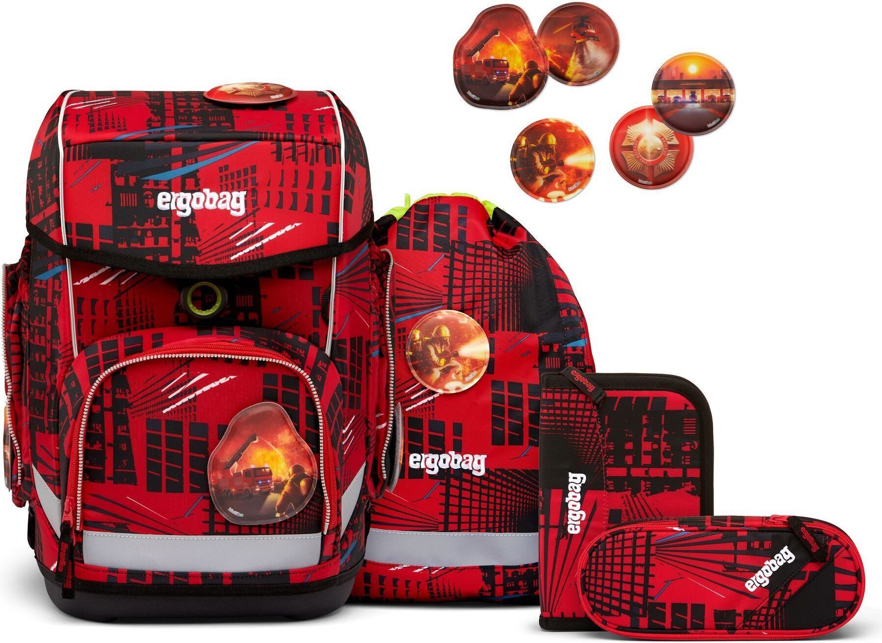 Ergobag Cubo Schulranzen Set (5-tlg.) Alarmbärreitschaft