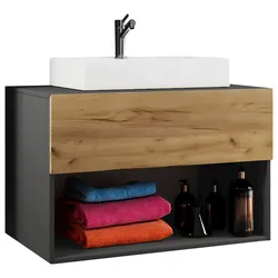 Waschtischkombi Lendas 2-tlg. ca. 80 cm Honigeiche/Anthr.