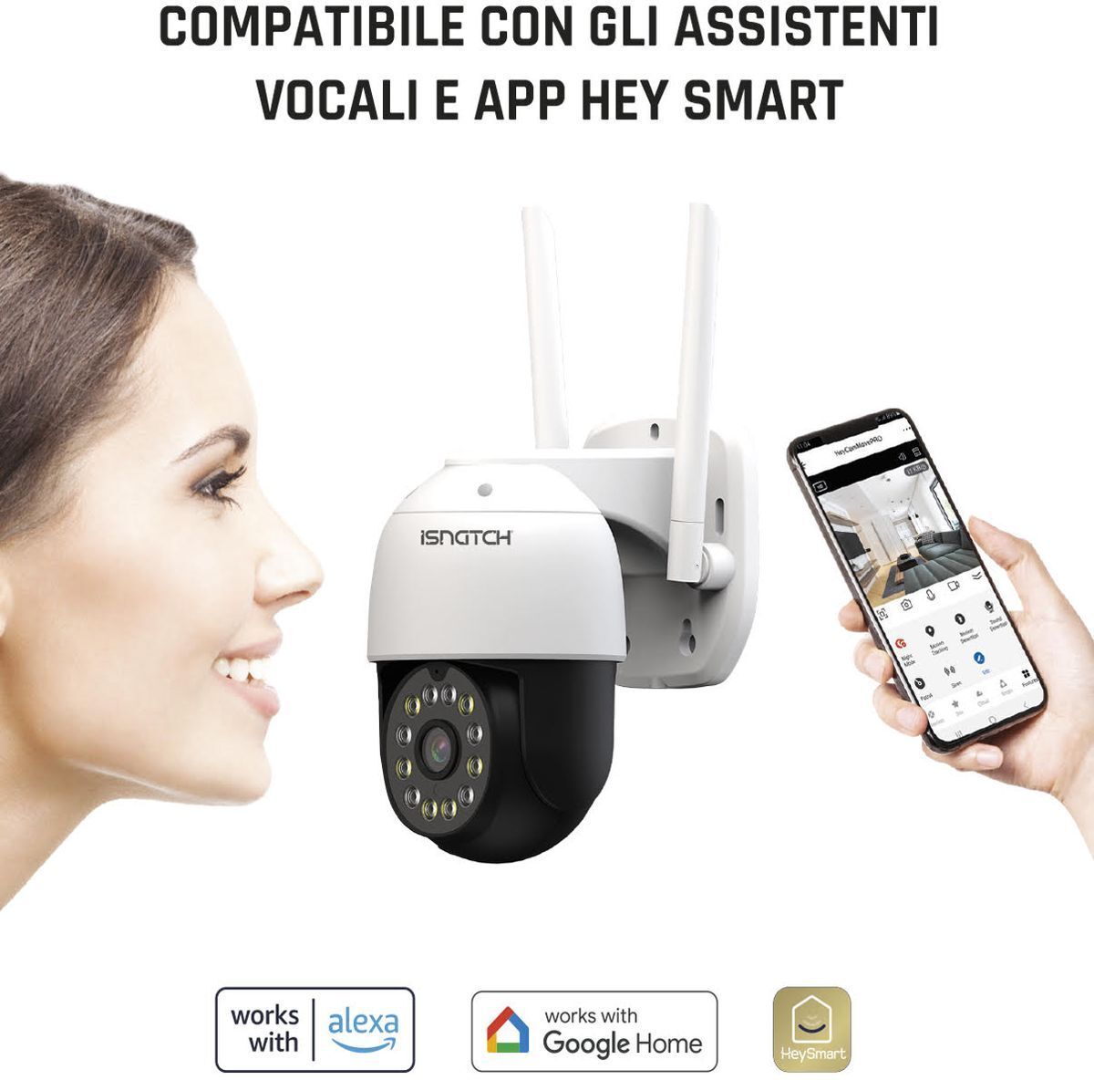 ISNATCH Telecamera HeyCam Pro IP Wi-Fi Motorizzata Esterno 1PZ