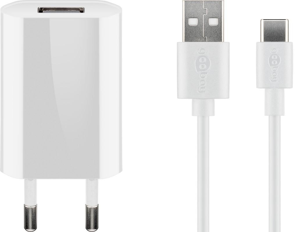 Goobay 45300 USB-C™-laadset 5 W, wit, 1 meter