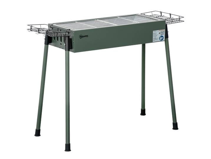 Outsunny Holzkohlegrill, Grün, Metall, 39x70x94 cm, Grills, Holzkohlegriller