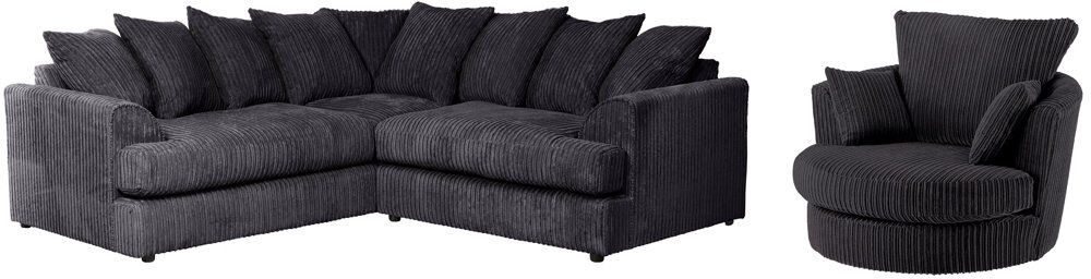 Alpen Home Custinne 2 Piece Corduroy Standard Living Room Set Black 2