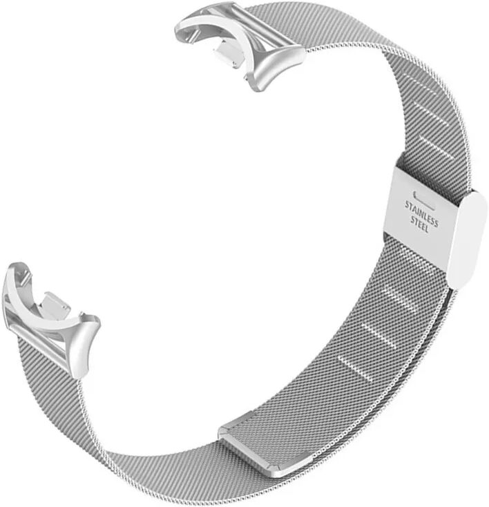 INF Metallarmband kompatibel mit Xiaomi Mi Band 8/9/10 - Federsteg-Design Silber