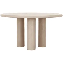 Esstisch Clio rund aus Mortex, modern, sandfarben, für 4 Personen, Ø 140 cm