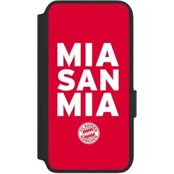 Nivocase Klapphülle für Samsung Galaxy S22 Handyhülle aus Kunst Leder NIVOflip schwarz FC Bayern München (Samsung Galaxy S22), Smartphone Hülle, Schwarz
