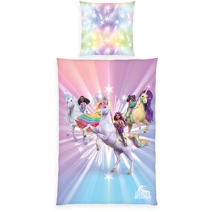 Herding Bettwäsche Unicorn Academy, 4428601050, Renforcé, Kissenbezug 80x80 cm und ein Bettbezug 135x200 cm
