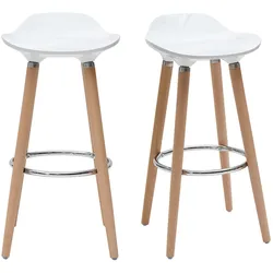 Design-Barhocker Weiß skandinavisch 2er-Set GILDA