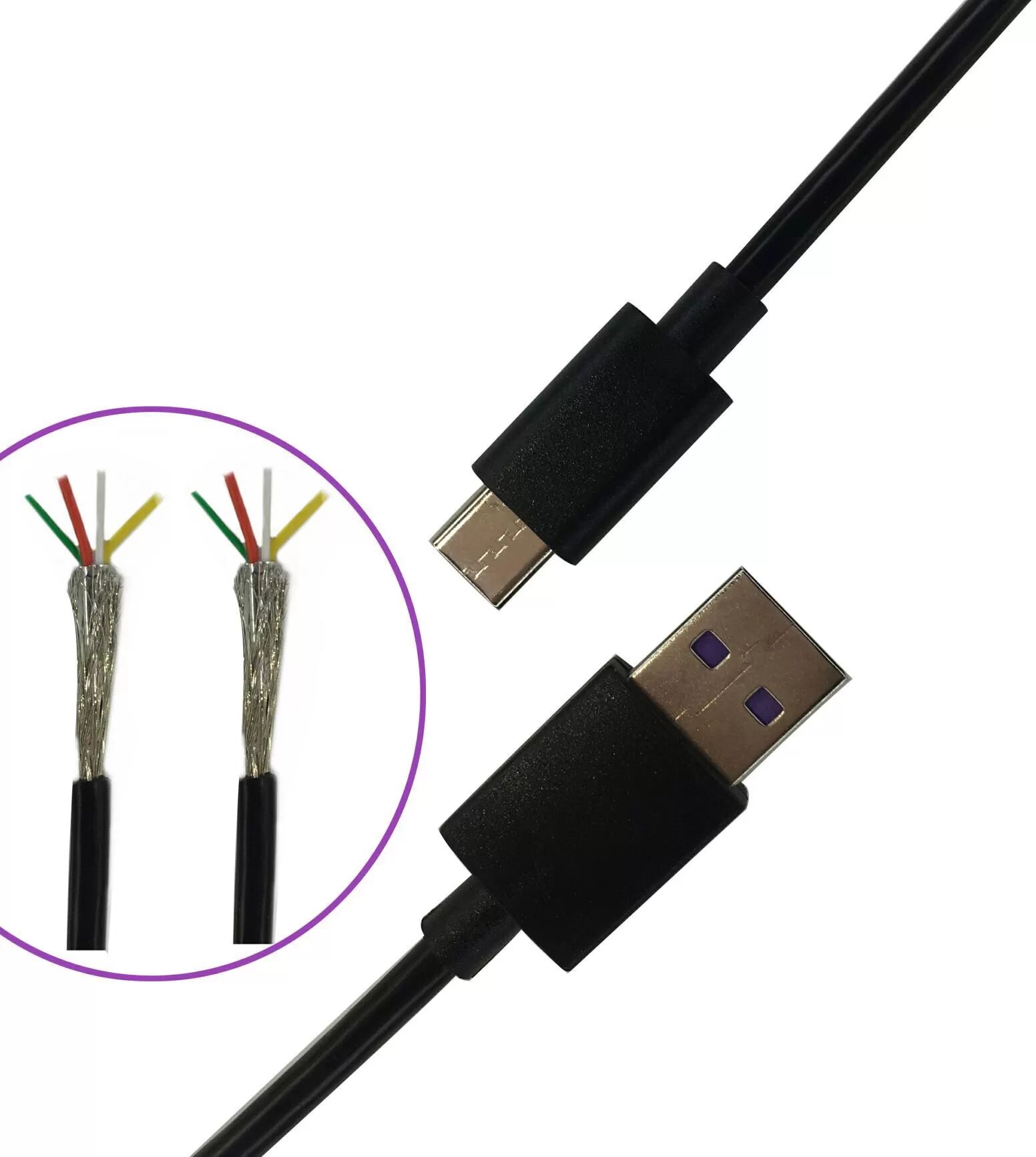 INF Doppelt geschirmtes Datenkabel Typ C, 0,8 m (2er-Pack)