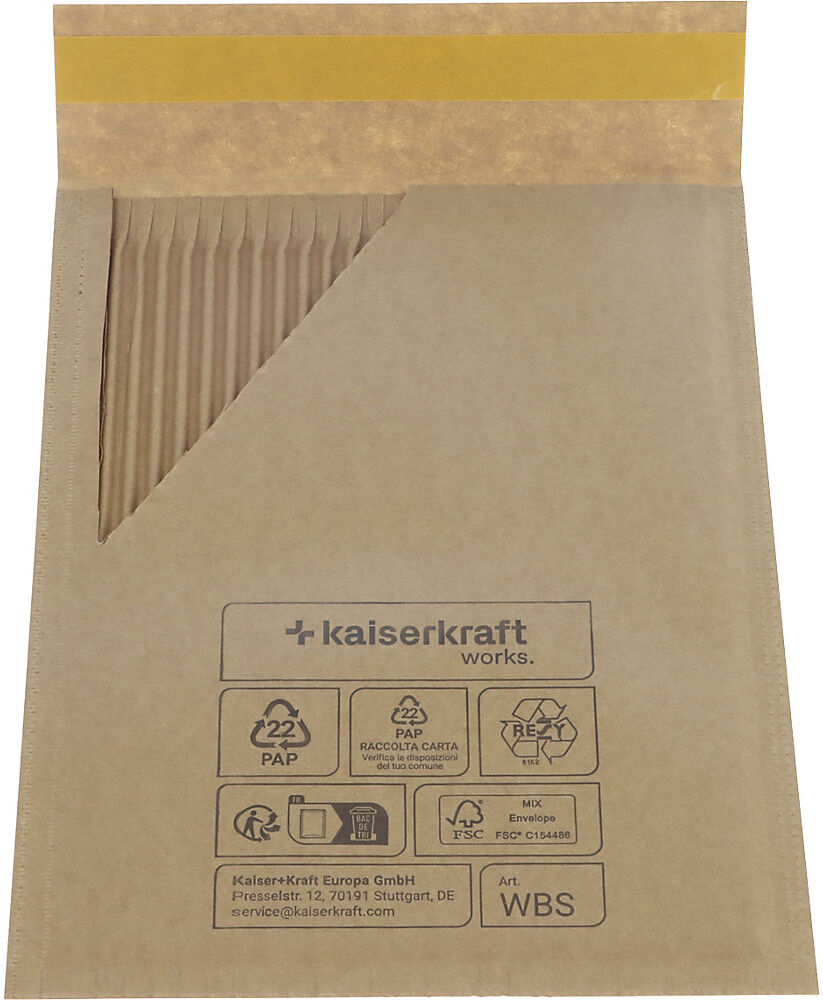 Versandtasche Wavebag™ Strong, aus Papier, VE 75 Stk, Innen-LxB 240 x 330 mm ratioform