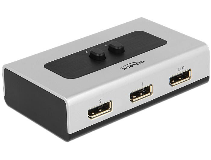 DeLOCK DisplayPort 1.4 Umschalter 2 Port manuell 87668