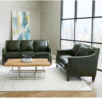 Essex Top Grain Leather Sofa and Loveseat Set