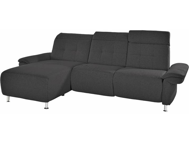 Ecksofa HOME AFFAIRE Manhattan L-Form , grau, B:270cm H:102cm T:168cm, Kunstleder SOFTLUX;Flachgewebe (100% Polyester);Struktur (100% Polyester), Sofas, Ecksofa, 2 Sitze mit elektrischer Relaxfunktion, verstellbare Armlehnen