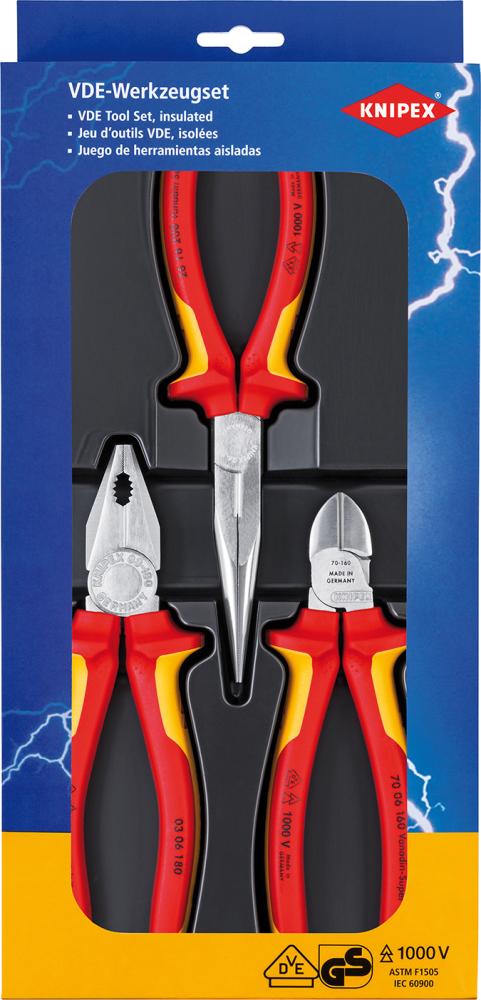 KNIPEX Zangen-Satz Sicherheit VDE 3-teilig