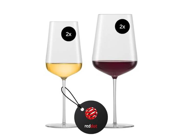Zwiesel Glas Vervino Weingläser Set (2x Rotwein, 2x Weißwein)