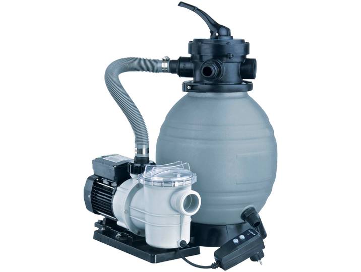 Sandfilteranlage INFINITE SPA Poolmax TP25 und Sandfilter , grau (grau, schwarz), B:80cm H:60cm L:58cm, Kunststoff, Stahl, Filteranlagen, Sandfilteranlage, 300 - 2,5 m3/h, Mehrwegeventil, Manometer, Basis zur Montage
