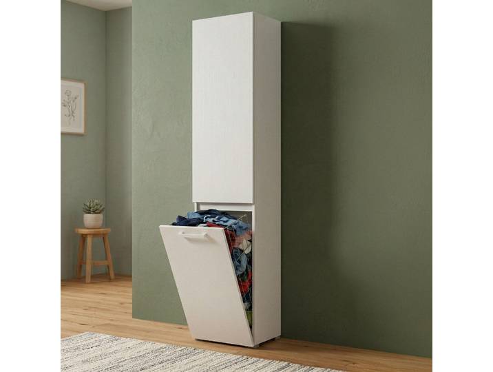 Aro - Armoire Multiusage 2 Portes\, 45x195h cm Blanc\, 2 Étagères Italy