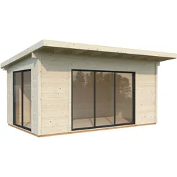 Palmako Premium Gartenhaus Grace 14,1 m2 Slide Plus - 56 mm naturbelassen