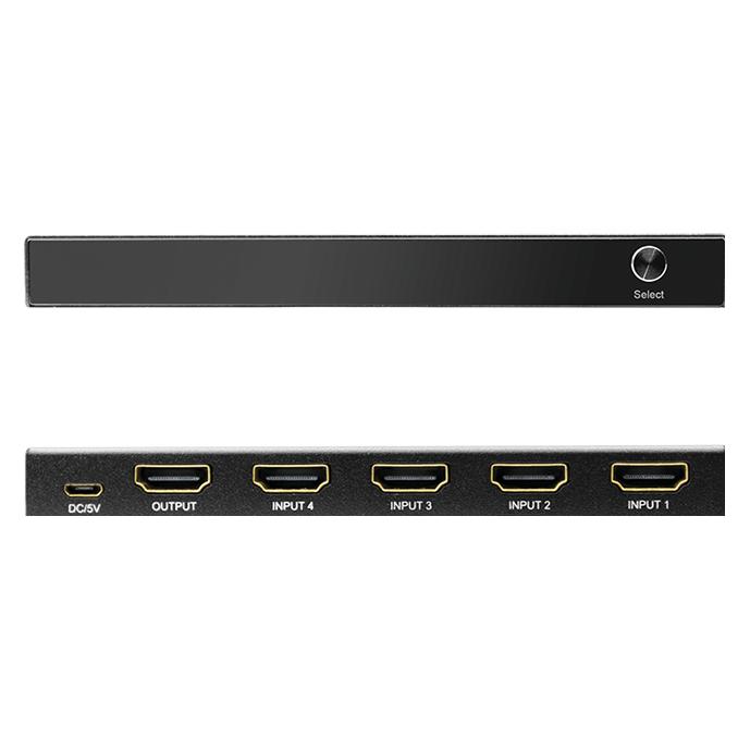 LogiLink HDMI-Switch, 4x1-Port, 4K/60 Hz, HDCP, HDR, CEC, RC (HD0056)