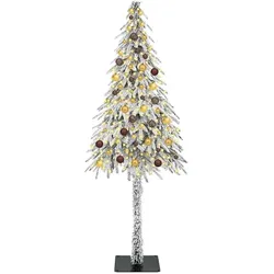 vidaXL, Weihnachtsbaum, Levke (mit LEDs &gold/bronze Kugeln)