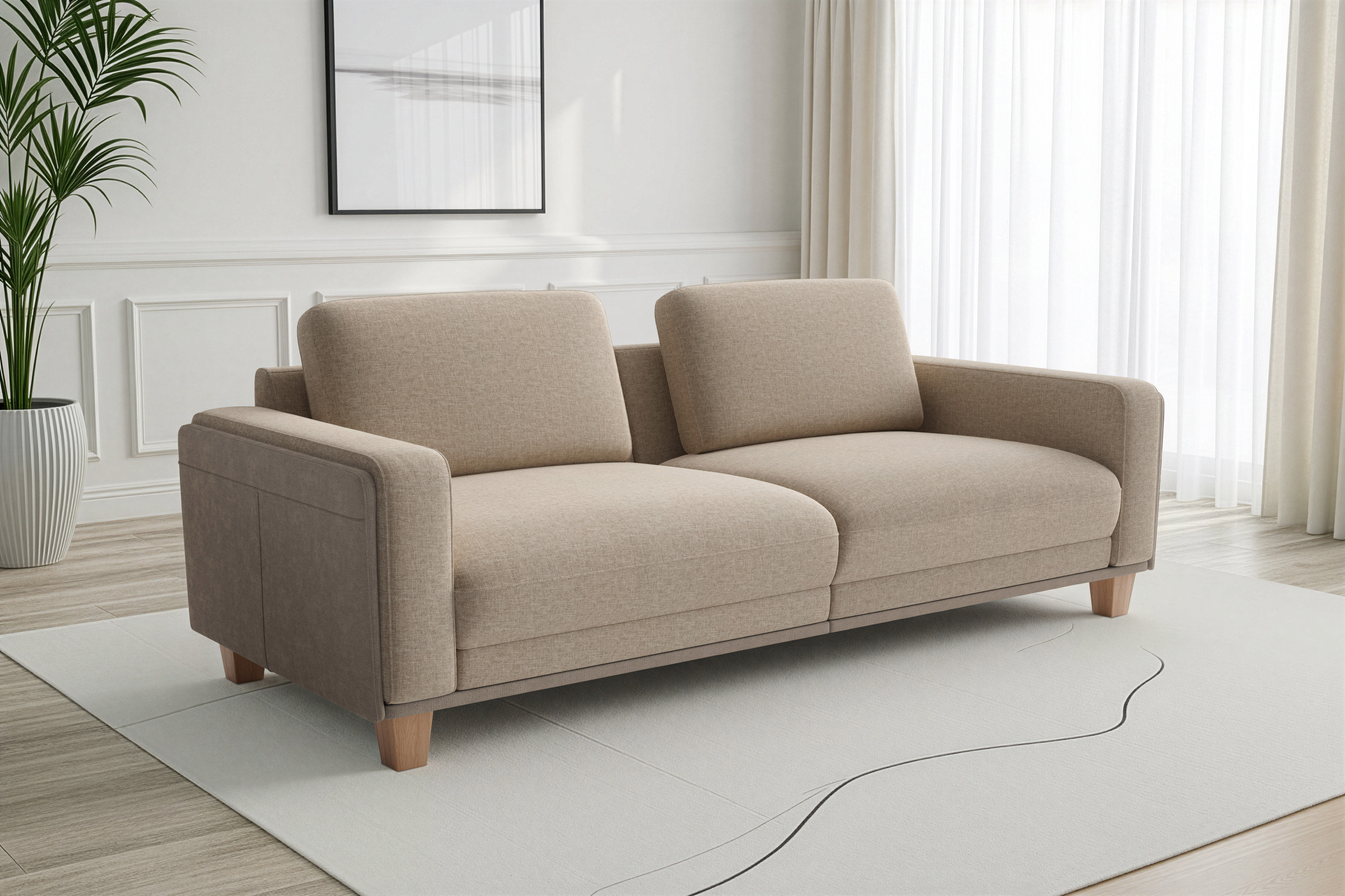 Big-Sofa SIT & MORE "Concept", taupe, B:186cm H:84cm T:93cm, 100% Polyester, Sofas, Big-Sofa, Modernes Sofa in drei Fußfarben zur Auswahl