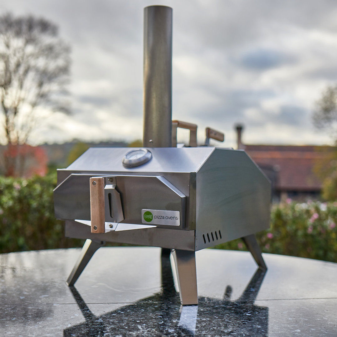 Outi Pizza Stainless Steel Countertop Wood Burning Pizza Oven Silver 30cm W X 30cm D