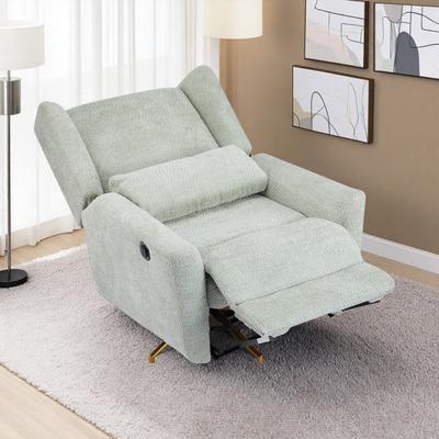 Recliner Chair with Gold 5-Star Base, Adjustable Reclining & Plush Padded Comfort for Living Room, Bedroom & Office