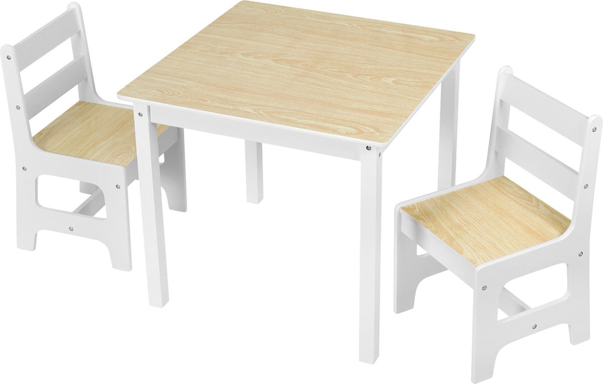 Happyment Kindertafel met 2 Stoeltjes - Eiken