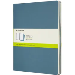 Moleskine Cahier Journals Blanko Notizbücher XL blau 3 St.