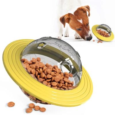 Uplift Picks Chew Resistant Dog Treat Dispenser Toy Interactive Dog Puzzle Feeder Flying Saucer Toy For Strong Chewers yellow