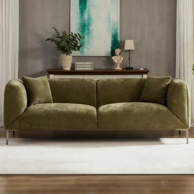 Loedds 82.66-Inch 3-Seat Upholstered Sofa with Metal Legs & Wood Frame