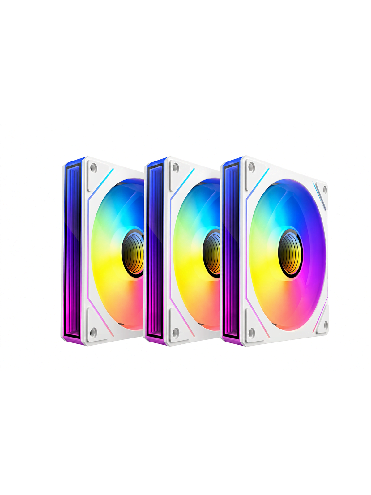 DUTZO INF 120 PWM ARGB Reverse (3-pack) - Gehäuselüfter - 120mm - Weiß mit RGB LED - 28 dBA