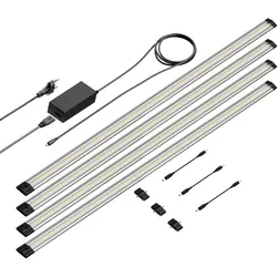 ledscom.de LED Unterbau-Leuchte SIRIS, flach, je 90cm, je 1044lm, weiß 4er Set