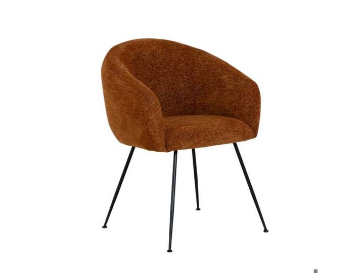 Chaise en tissu terracotta et pieds en métal Sandy