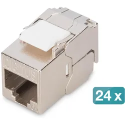 DIGITUS CAT 6A Kompakt-Keystone, werkzeugfreier Montageanschluss, 24 Stück