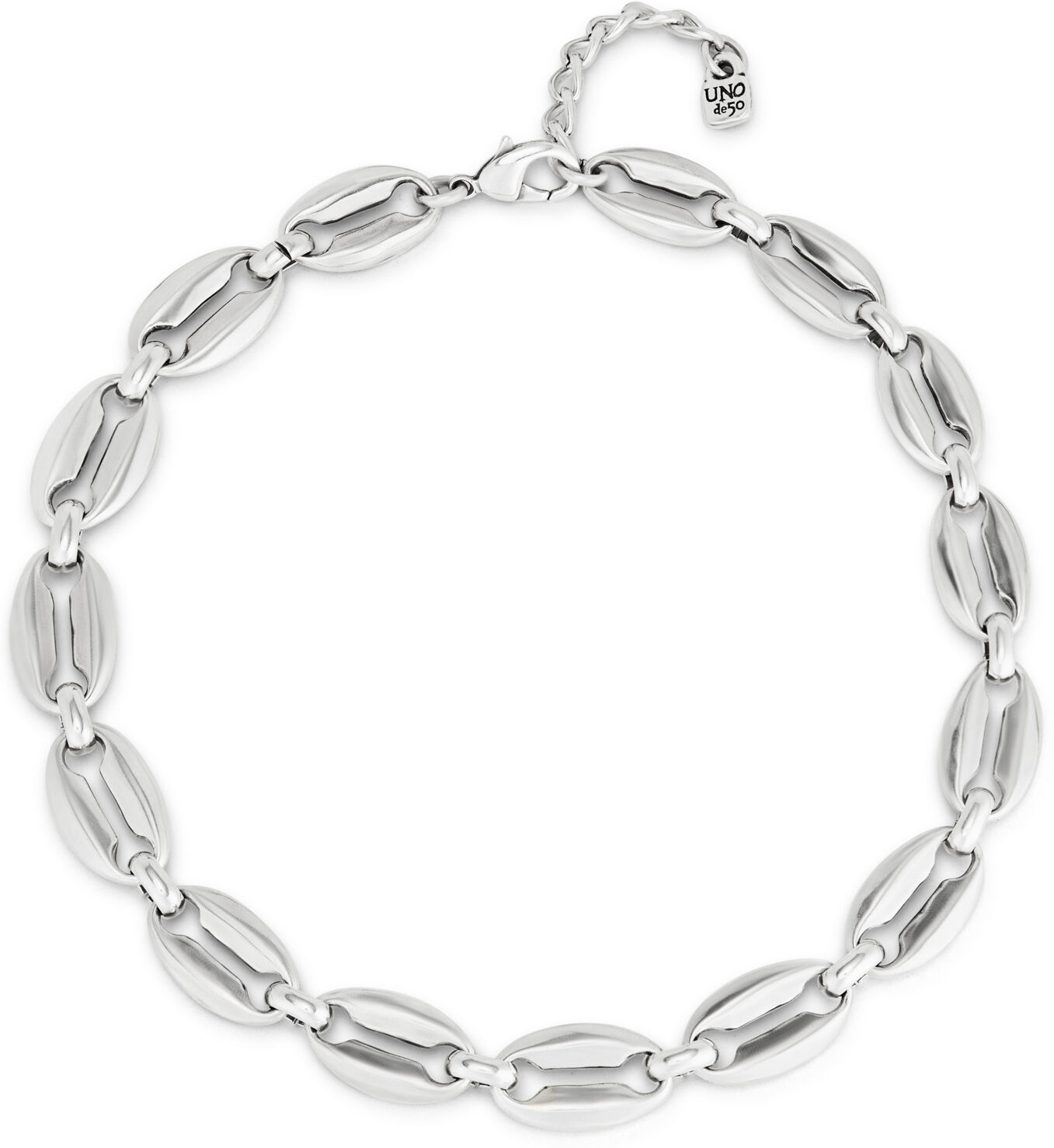 UNOde50 Collar bañado en plata de ley con eslabones medianos Plateado U