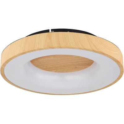 GLOBO LIGHTING LED Deckenleuchte "JOLLI", schwarz, 1 Stk., Leuchten, Deckenlampe/holzoptik/rund/Wohnzimmer/Schlafzimmer/CCT 2700-6000K, LED Deckenleuchte