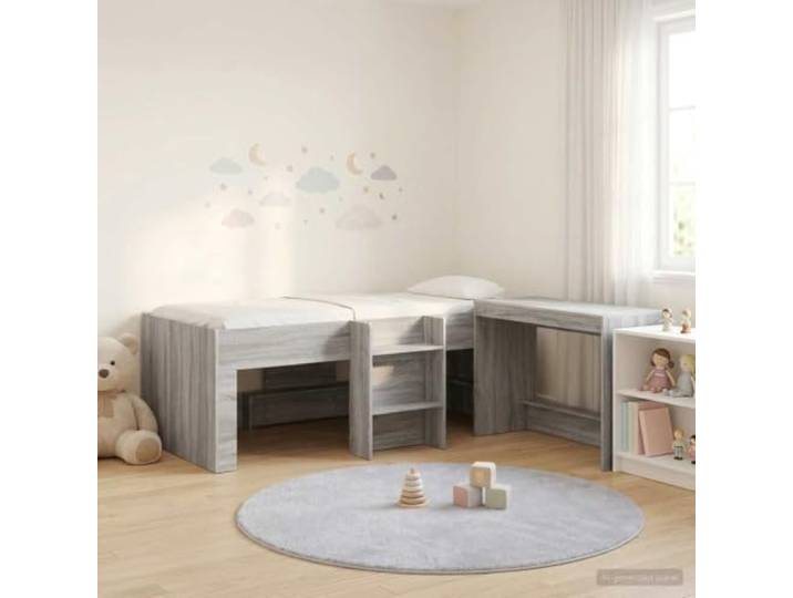 RJPLMFV Hochbett für Kinder, Büro, 2 Stück, Sonoma, Grau Robustes Holz, Schreibtisch, 100 x 45 x 75 cm, für kleine Schlafzimmer, einfach zu montieren