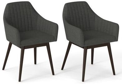 Costway Dining Chairs Set of 2 Upholstered Accent Chairs with Comfy Padded Backrest and Seat-Black