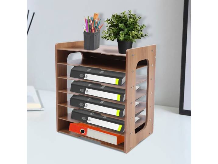 Étagère de rangement pour documents livres spe papier en bois porte-fichier d'évaluation de bureau chambre d'irritation