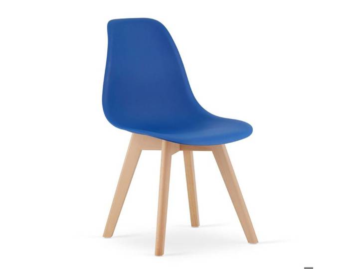 Chaise design Kito bleue avec pieds en bois de hêtre - Réf. VK8681847484929