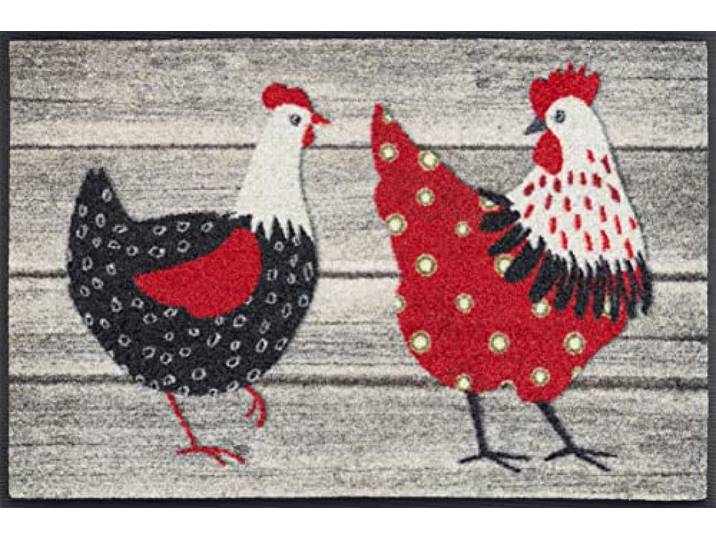 Wash+Dry Tapis de Sol\, Chicken Farm 50x75cm\, intérieur et extérieur\, Lavable