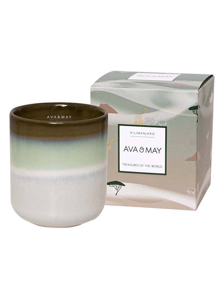AVA & MAY Duftkerze ''Kilimanjaro'' in Grün/ Brau - 200 g - onesize