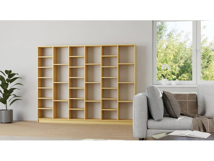 La bibliothèque pour optimiser l'espace de votre salon Hêtre Naturel huilé