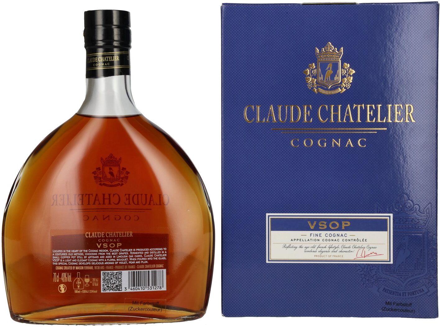 Claude Chatelier Cognac Claude Chatelier VSOP Fine Cognac 40% Vol. 0,7l in Geschenkbox