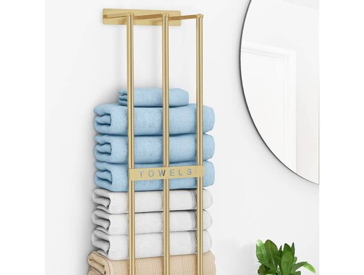 Porte-serviettes porte-serviettes de salle de bain support mural porte-serviettes robuste sans poinçon porte-serviettes accessoires de salle de bain porte serviettes salle bain etagère murale échelle
