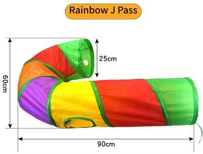 Uplift Picks Foldable Cat Play Tunnel Breathable Indoor Cat Toy Tube rainbow J Tunnels