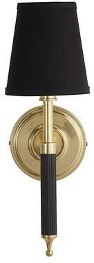 Maddox 1-Light Ribbed Arm Sconce with Shade - Tall Black Shade - Ballard Designs