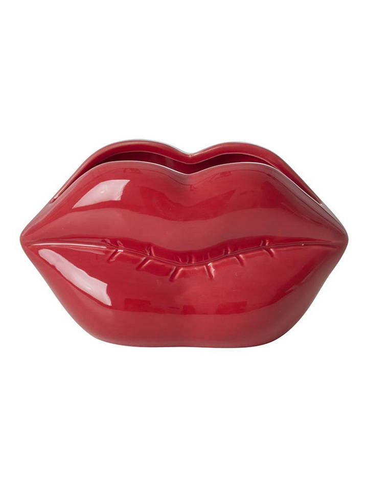 Rice Vase "Lips" in Rot - (B)16 x (H)4,5 cm - onesize