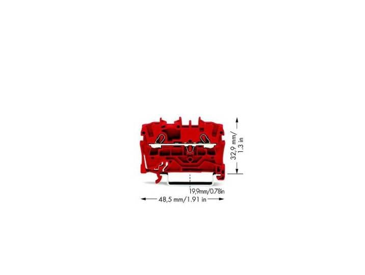 Best Price Square WAGO 2002-1203 doorgangsklem 5,20 mm trekveer rood 100 st.